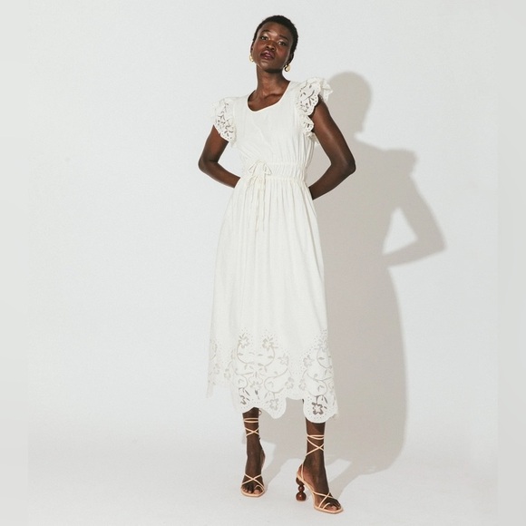 CLEOBELLA Allegra Midi Dress in Ivory sz XS NWT 288$ - Picture 8 of 16
